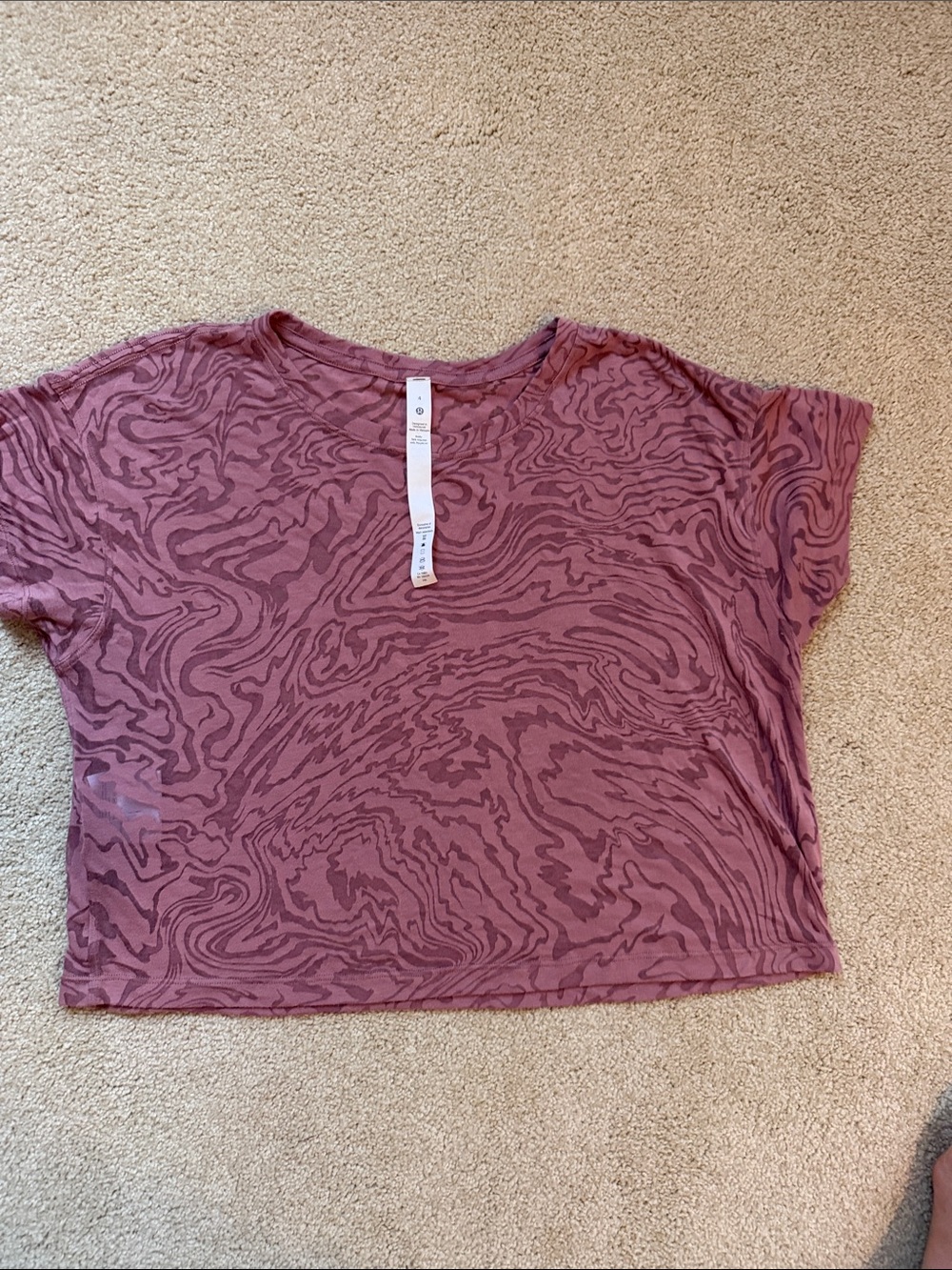 lululemon athletica Dusty Mauve Swirl Short Sleeve Tee